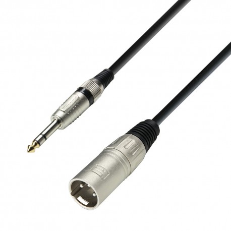 Adam Hall Cables K3 BMV 0600 Mikrofonkabel XLR male auf 6,3 mm Klinke stereo 6 m