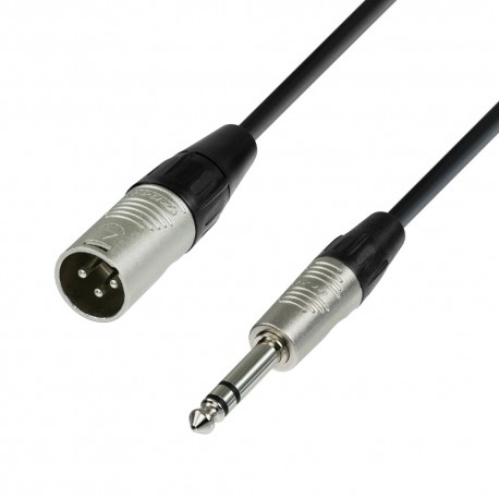 Adam Hall Cables K4 BMV 0060 Mikrofonkabel REAN XLR Male auf 6,3 mm Klinke Stereo 0,6 m