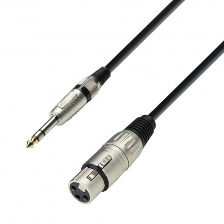 Adam Hall Cables K3 BFV 0100 Mikrofonkabel XLR female auf 6,3 mm Klinke stereo 1 m