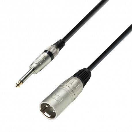 Adam Hall Cables K3 MMP 0100 Mikrofonkabel XLR male auf 6,3 mm Klinke mono 1 m