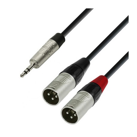 Adam Hall Cables K4YWMM0300 3 m Mini Klinke Stereo auf 2 x XLR Male