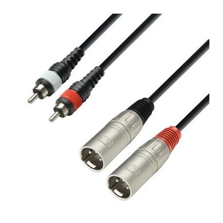 Adam Hall Cables  3 STAR TMC 0600 Audiokabel 2 x RCA Stecker auf 2 x XLR Stecker 6 m